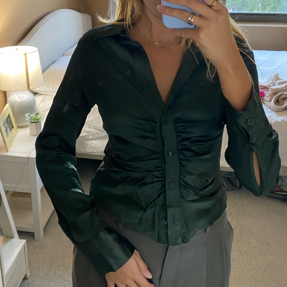 Silky Green Shirt